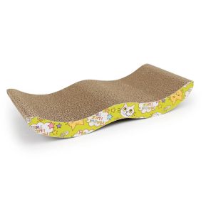 Wave Curved Cat Scratcher Cardboard for Little Cats and Dogs Corrugated Scratching Pad with Catnip Cat Cardboard Sofa Lounge Wave