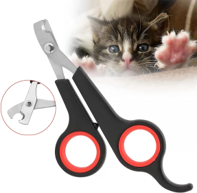 2 pcs pet Nail Clipper for All Small Animals; Dogs; Cats etc. dog Nail Clipper (No: 2pcs, Color: Pink+black)